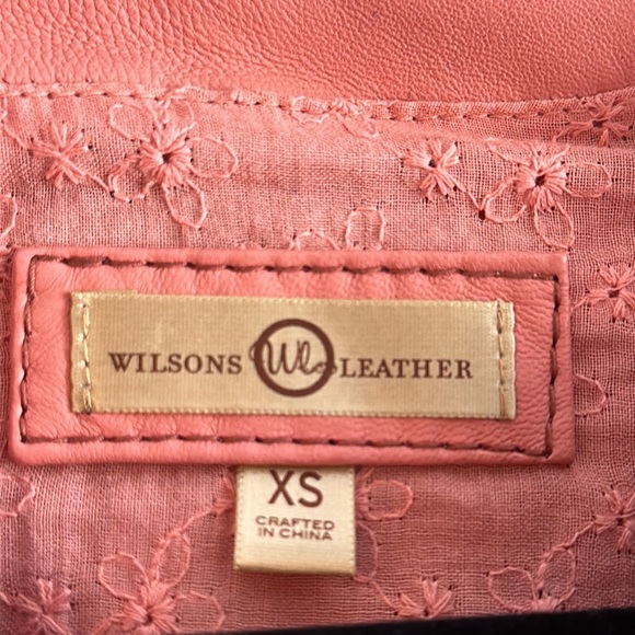 Wilsons Leather 100% Genuine Leather Pink Button Jacket with Pockets - Picture 9 of 11